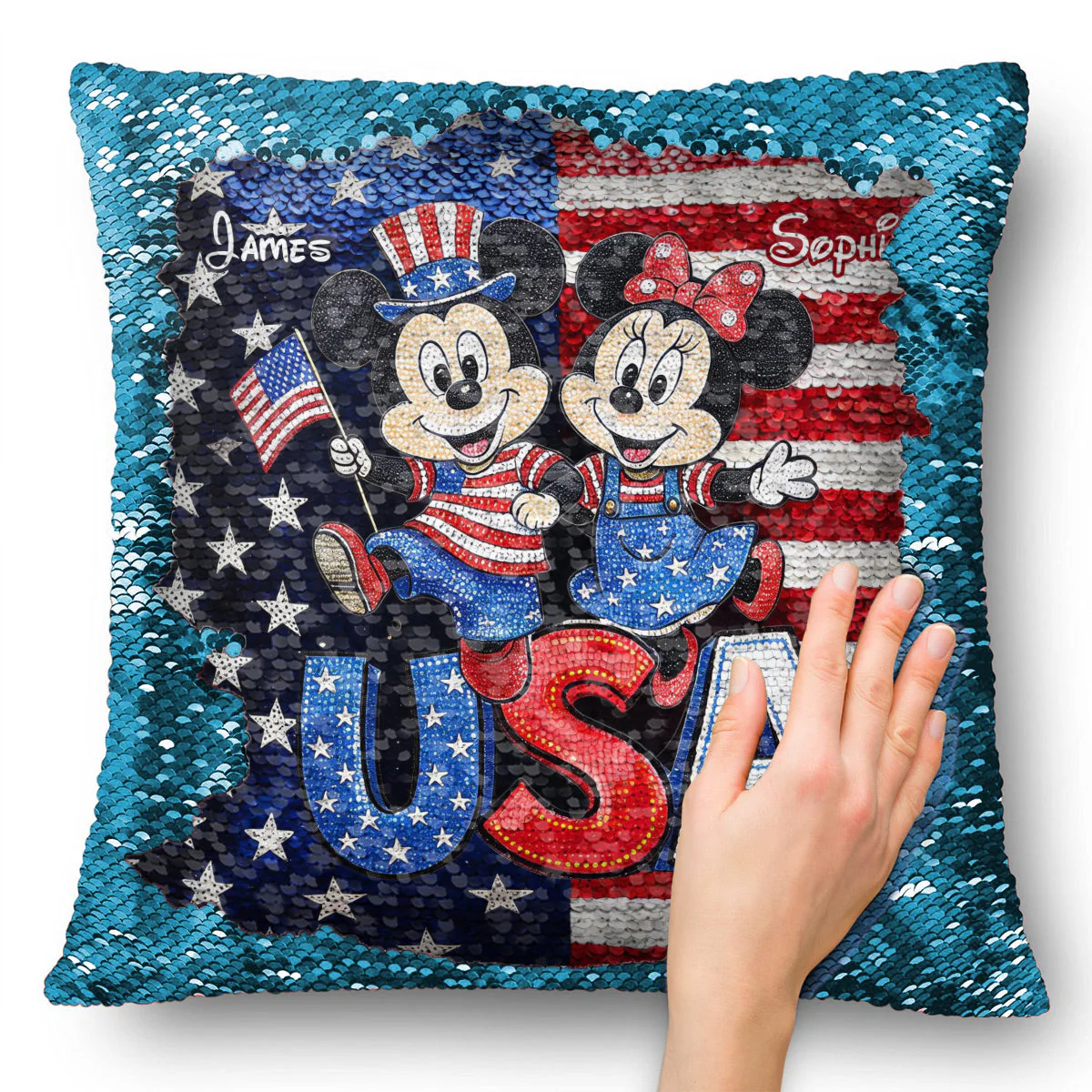 MkMo Magic Mouse Celebrate USA 250 Years Anniversary - Personalized Pillow - Gift For Patriots - Image 9