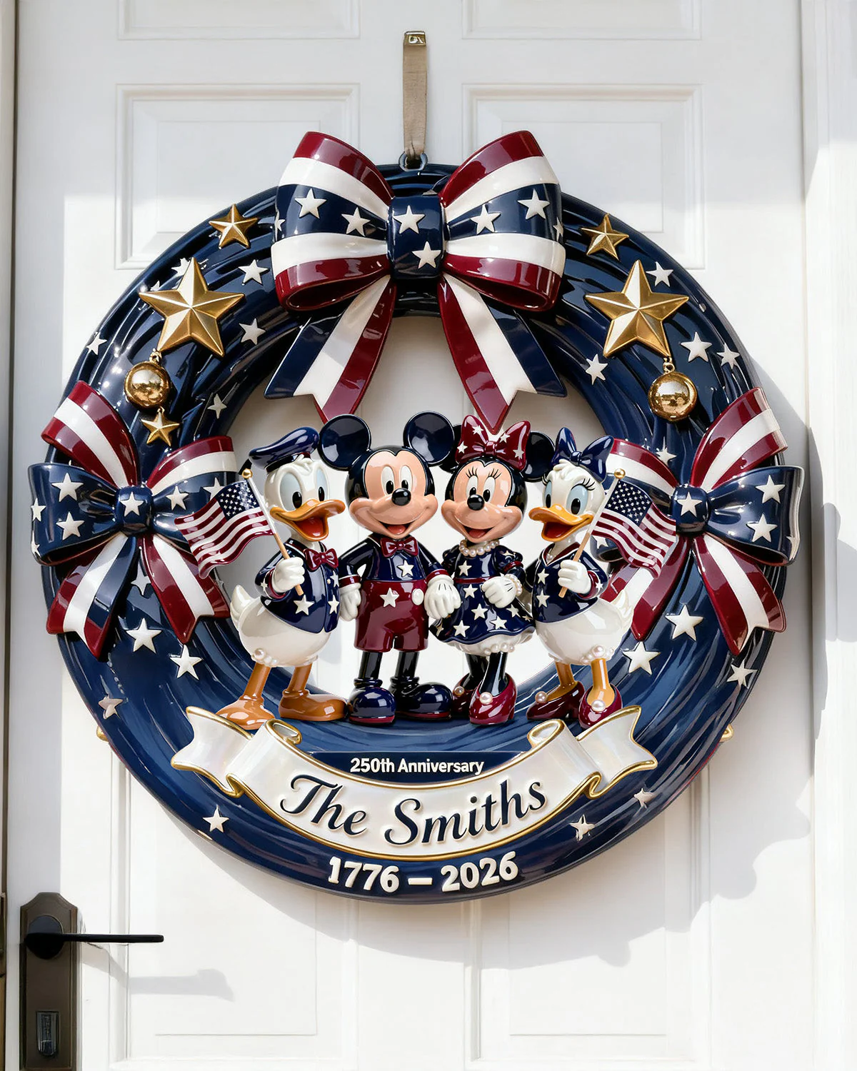 MkMo Magic Mouse Celebrate USA 250th Anniversary - Personalized Custom Shaped Wood Sign - Gift For Family, Patriots NL122