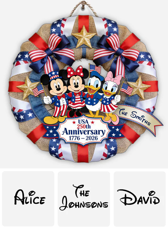 MkMo Magic Mouse Celebrating 250th Anniversary USA - Personalized Custom Shaped Wood Sign - Gift For Patriots NL122 - Image 4