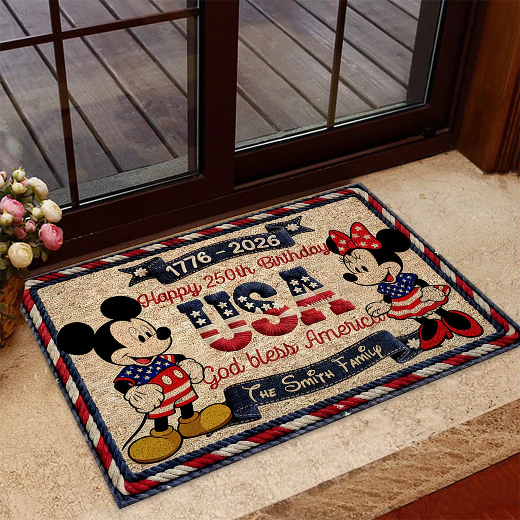 MkMo Magic Mouse Celebrating 250th Anniversary USA - Personalized Doormat - Gift For Patriots NL122 - Image 2