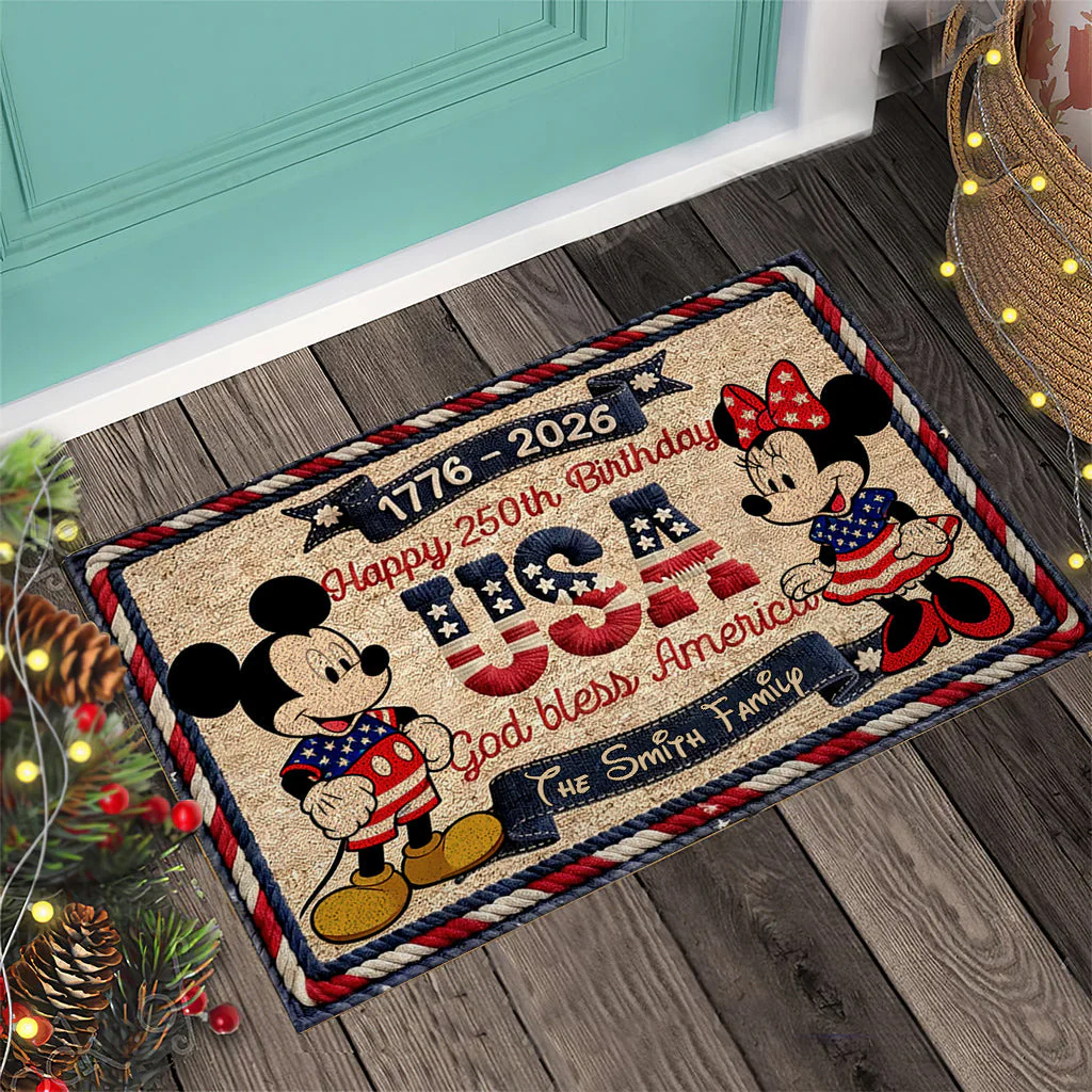 MkMo Magic Mouse Celebrating 250th Anniversary USA - Personalized Doormat - Gift For Patriots NL122 - Image 4