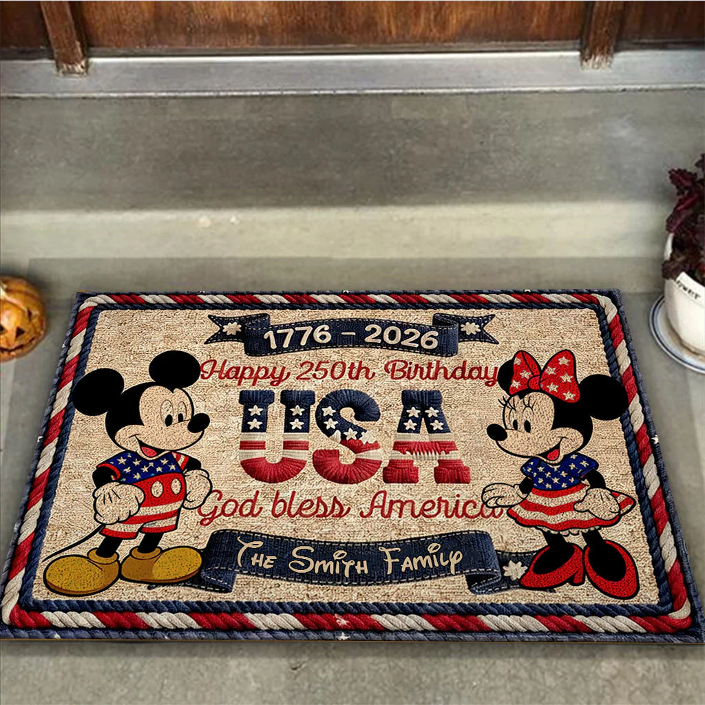 MkMo Magic Mouse Celebrating 250th Anniversary USA - Personalized Doormat - Gift For Patriots NL122 - Image 5
