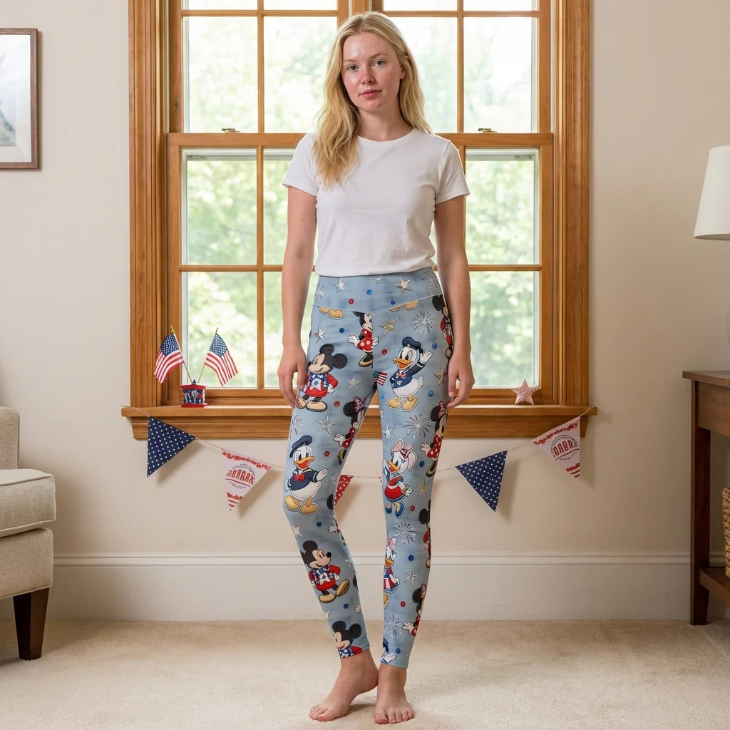 MkMo Magic Mouse Clelebrate America's 250th Anniversary - Personalized Leggings - Gift For Her, Patriots, Movie Fans NL122 - Image 5