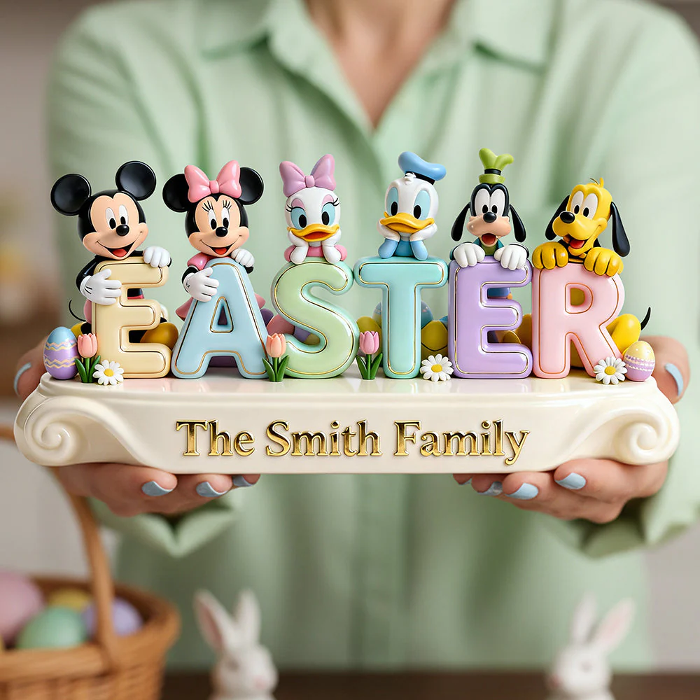 MkMo Magic Mouse Family Makes Every Season Brighter - Personalized Acrylic Plaque - Gift For Easter, Family NL122