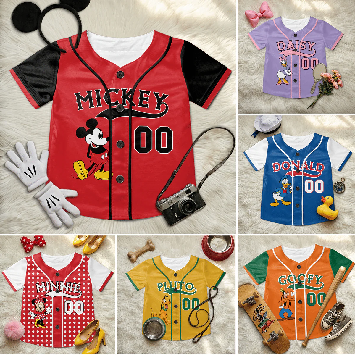 MkMo Magic Mouse Friends - Personalized Baseball Jersey For Kids, Youth, Adult - Gift For Kids, Movie Fans NL122