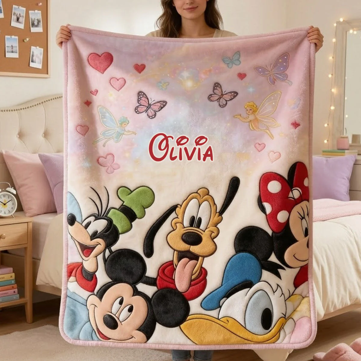 MkMo Magic Mouse Friends - Personalized Blanket - Gift For Movie Fans