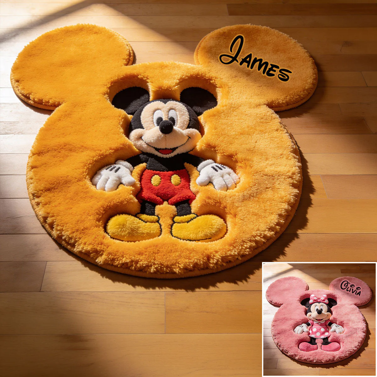 MkMo Magic Mouse Friends - Personalized Custom Shaped Doormat - Gift For Family, Movie Fans