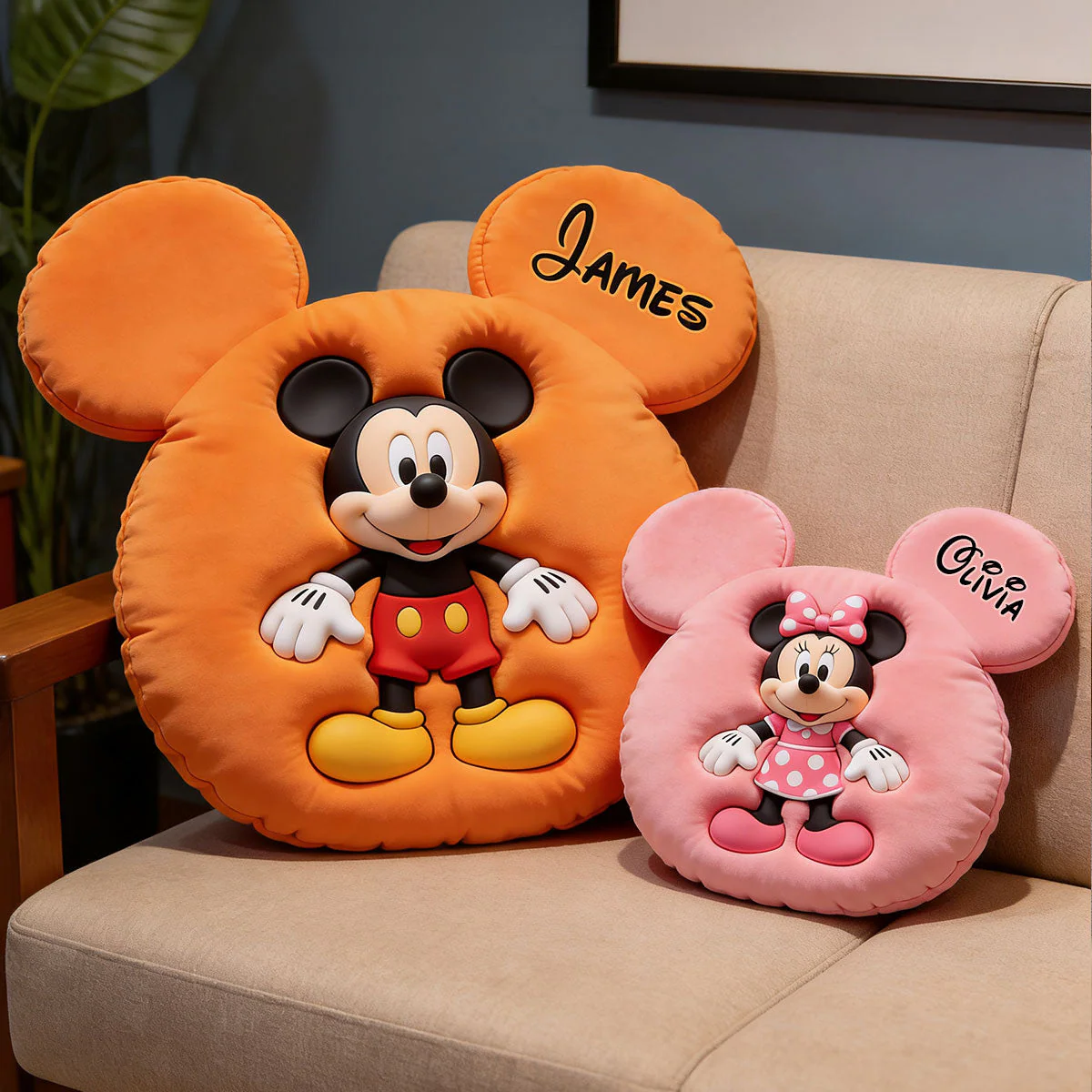 MkMo Magic Mouse Friends - Personalized Custom Shaped Pillow - Gift For Movie Fans
