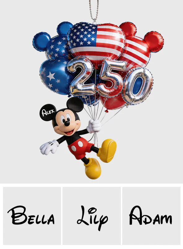 MkMo Magic Mouse Hanging Balloons 250 Years - Personalized Car Ornament - Gift For Movie Fans, Patriots - Image 7