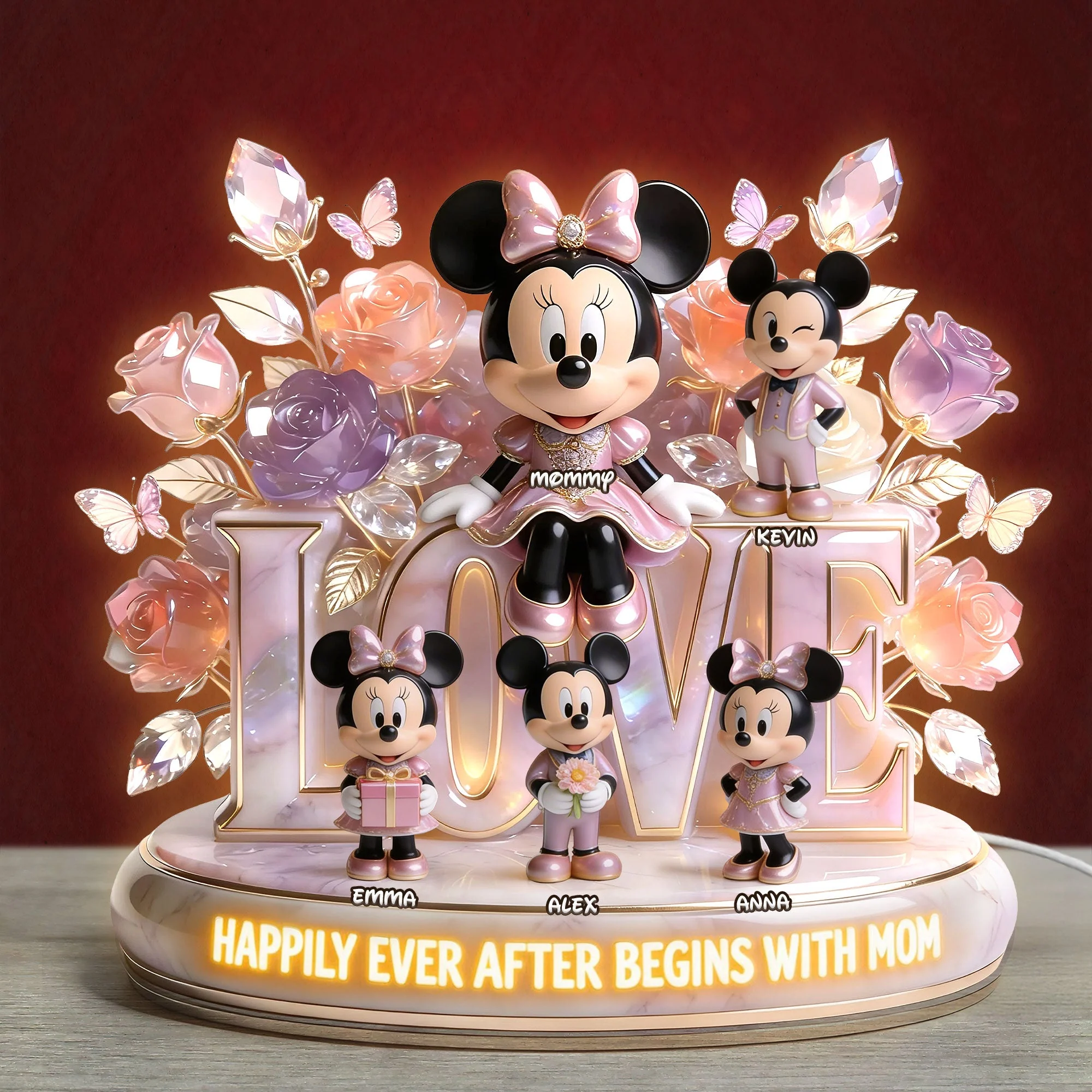 MkMo Magic Mouse Happily Ever After - Personalized Acrylic Light Box - Gift For Mom, Movie Fans NL122 - Image 4