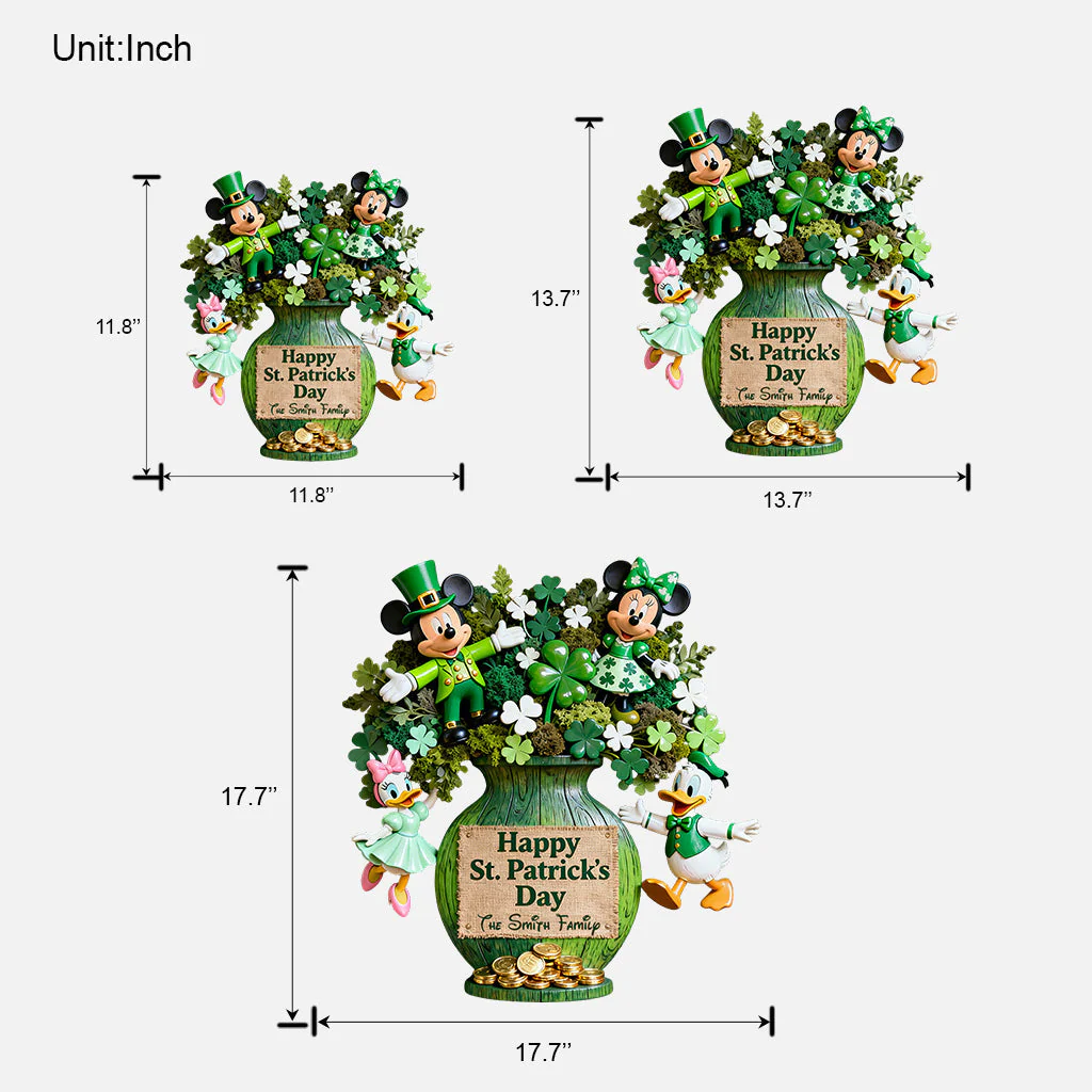 MkMo Magic Mouse Happy St. Patrick's Day - Personalized Wood Sign - Gift For Family, Fan Movies HH01 - Image 5