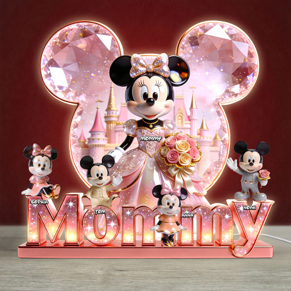 MkMo Magic Mouse Love Mommy - Personalized Acrylic Light Box - Gift For Mom, Movie Fans NL122 - Image 2