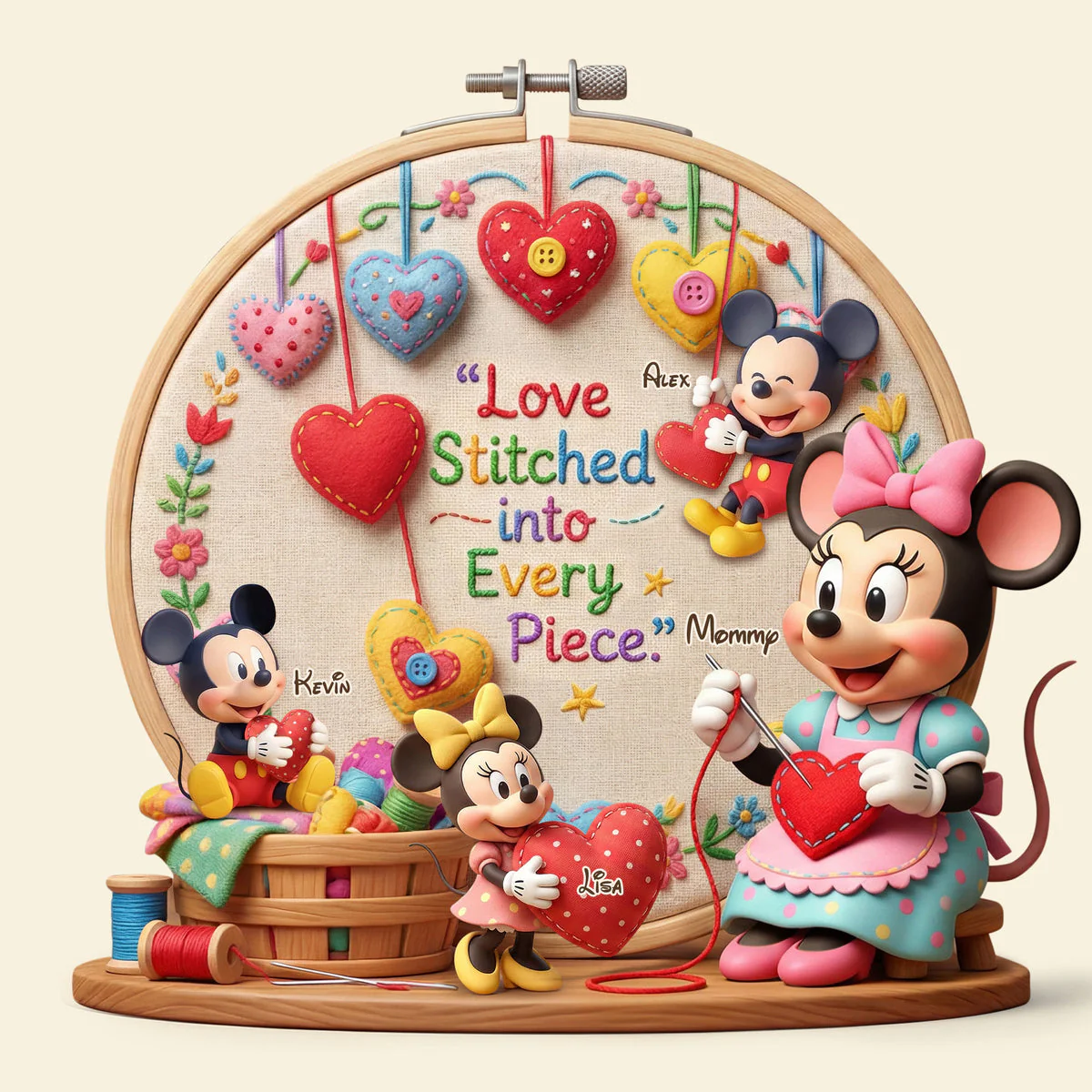 MkMo Magic Mouse Love Stitched Into Every Place - Personalized Custom Shaped Acrylic Plaque - Gift For Mom, Grandma NL122 - Image 3