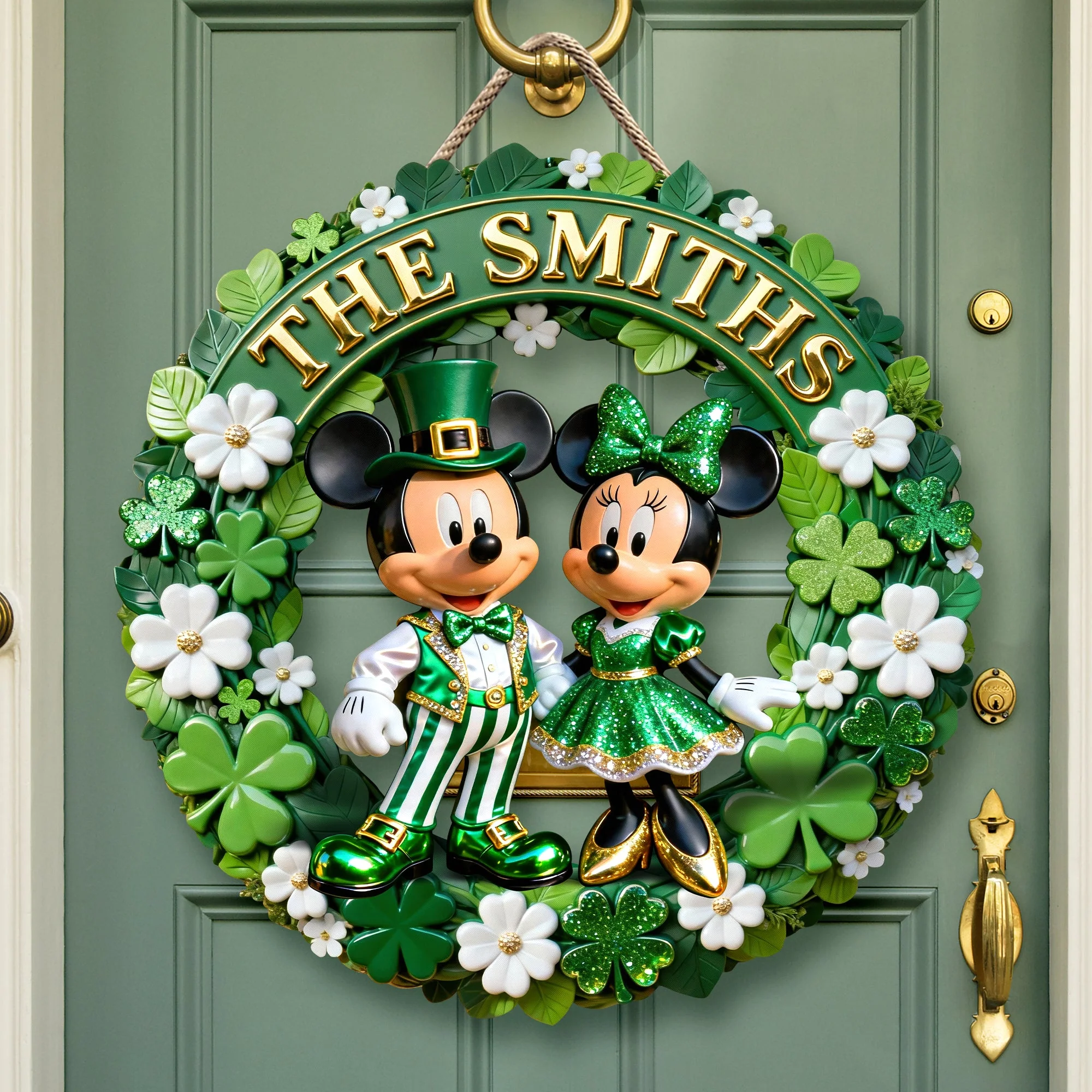 MkMo Magic Mouse Lucky Vibes - Personalized Custom Shaped Wood Sign - Gift For St. Patrick's Day, Family NL122