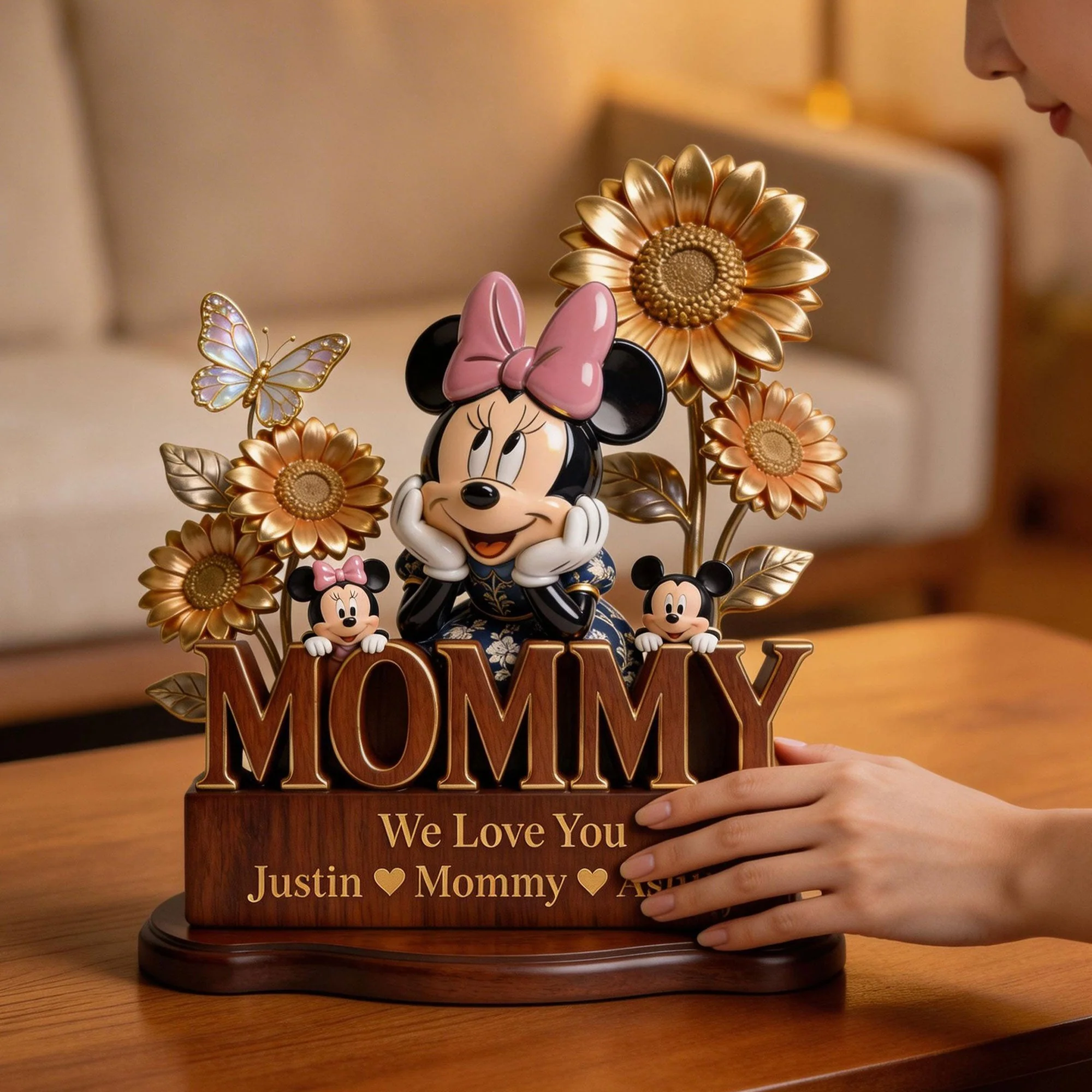 MkMo Magic Mouse Mommy We Love You - Personalized Acrylic Plaque - Gift For Mom, Movie Fans NL122 - Image 2