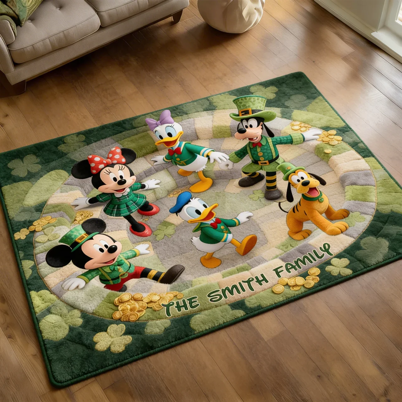 MkMo Magic Mouse The Lucky Family Celebration - Personalized Doormat - Gift For Family, Movie Fans, St. Patrick's Day NL122