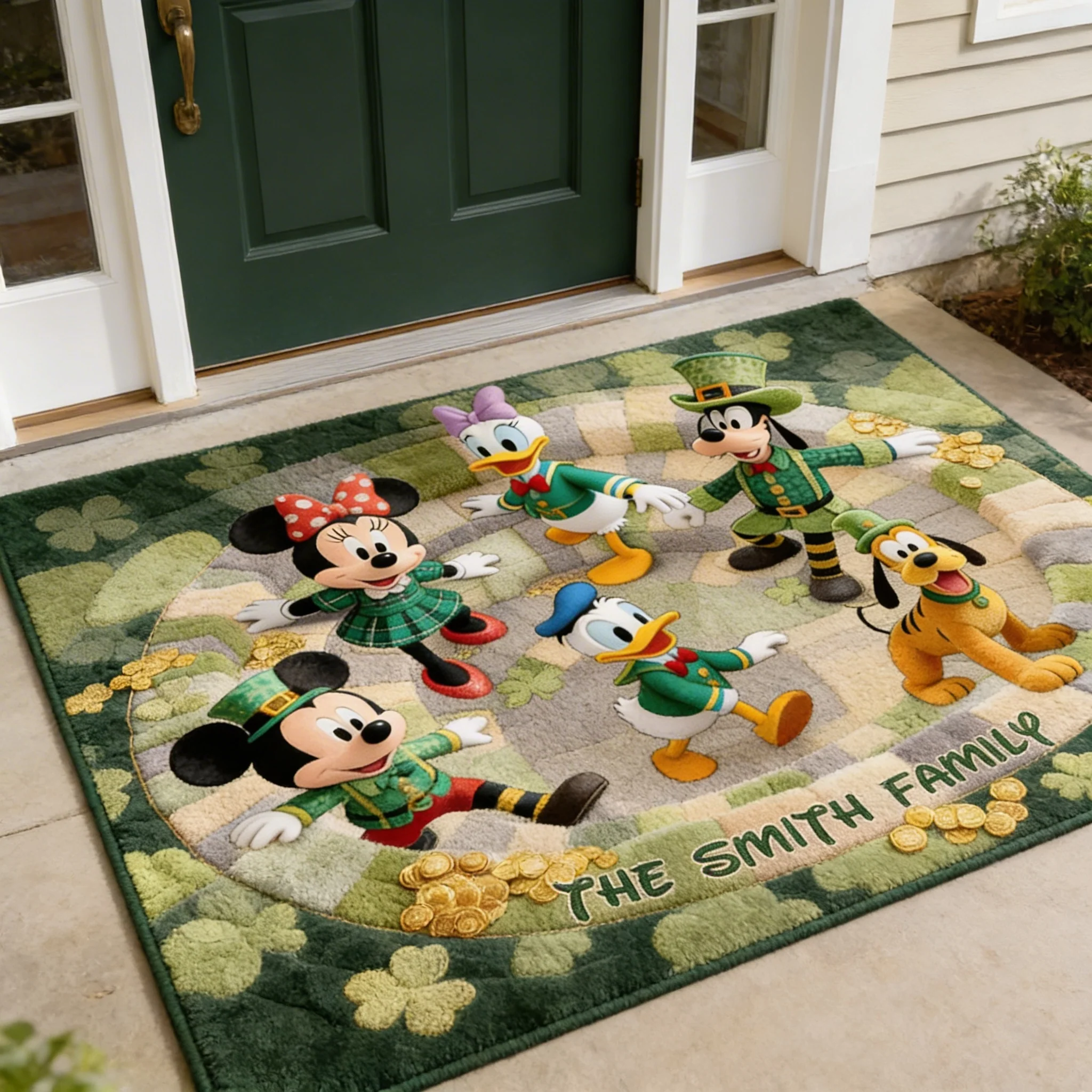 MkMo Magic Mouse The Lucky Family Celebration - Personalized Doormat - Gift For Family, Movie Fans, St. Patrick's Day NL122 - Image 2