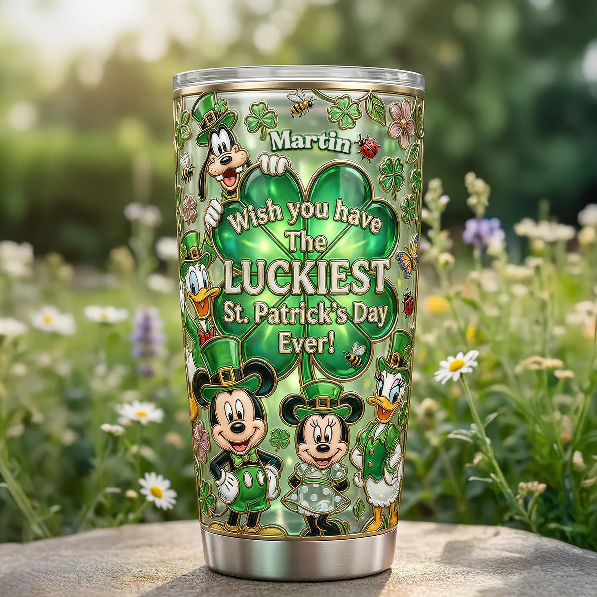 MkMo Magic Mouse Wish You Have The Luckiest - Personalized Tumbler - Gift For Movie Fans, St. Patrick's Day NL122