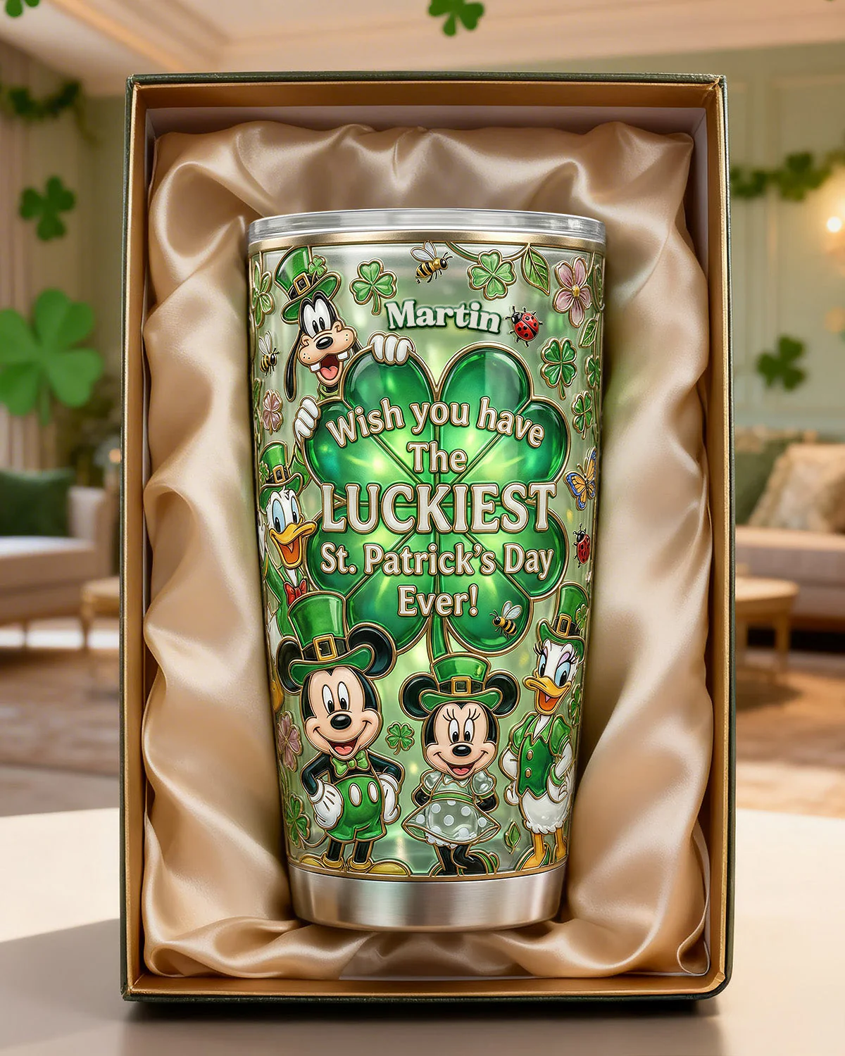 MkMo Magic Mouse Wish You Have The Luckiest - Personalized Tumbler - Gift For Movie Fans, St. Patrick's Day NL122 - Image 2