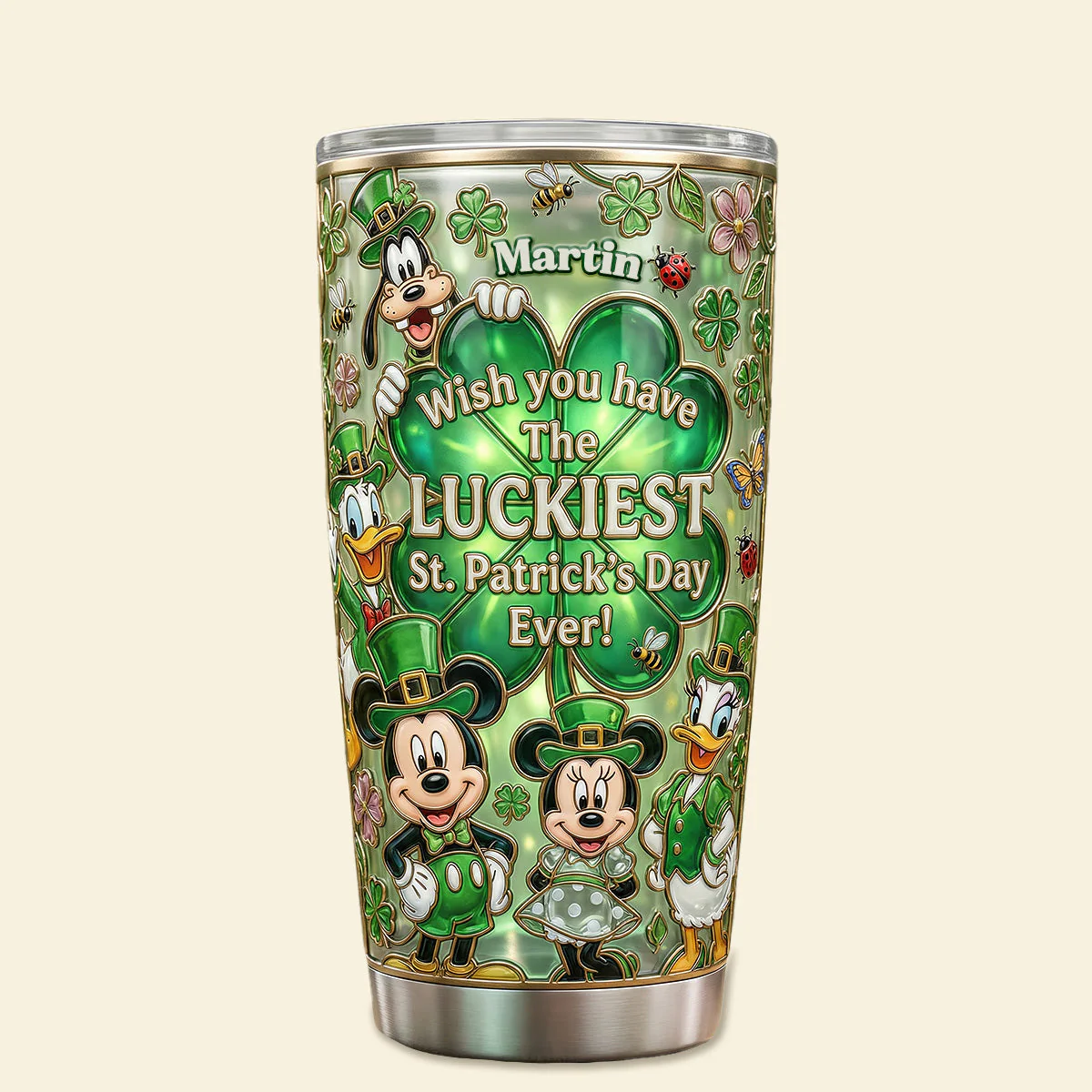 MkMo Magic Mouse Wish You Have The Luckiest - Personalized Tumbler - Gift For Movie Fans, St. Patrick's Day NL122 - Image 3