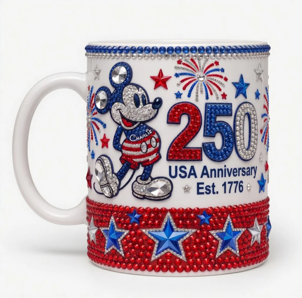 MkMo Magical Mouse & Friends Celebrate 250 Anniversary - Personalized Edge To Edge Mug - Gift For Movie Fans, Patriots - Image 3