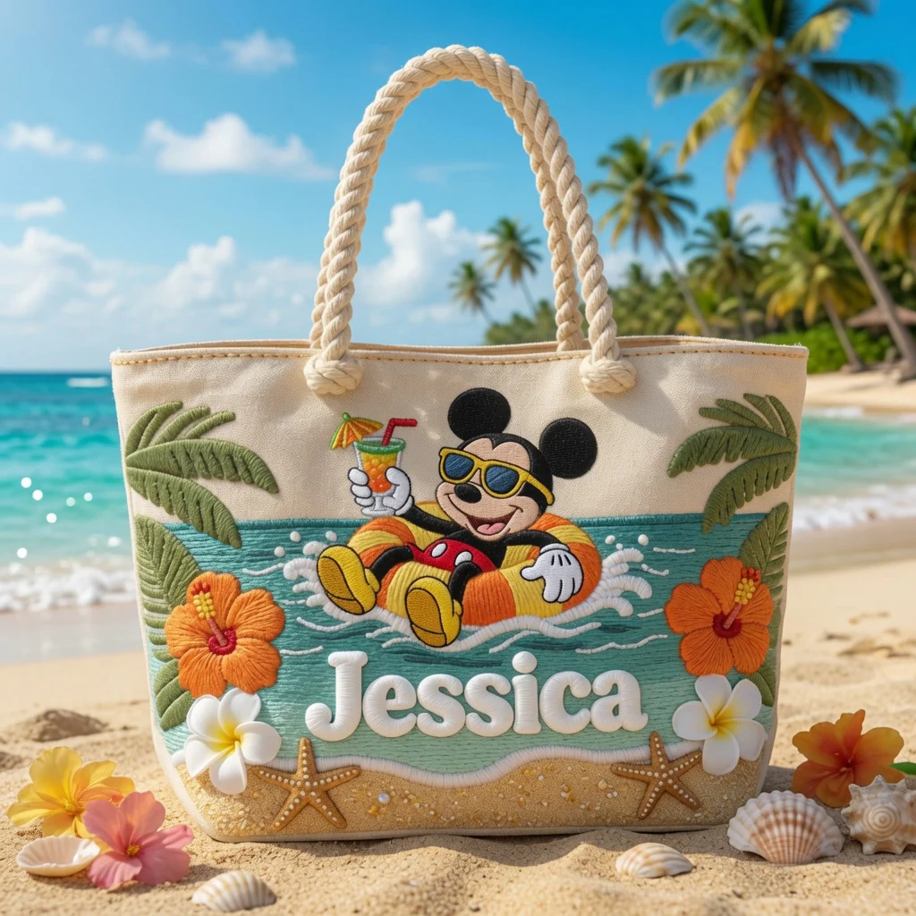 MkMo Summer Vacation Essentials - Personalized Beach Bag - Gift For Her, Travel Lovers NL122 - Image 2