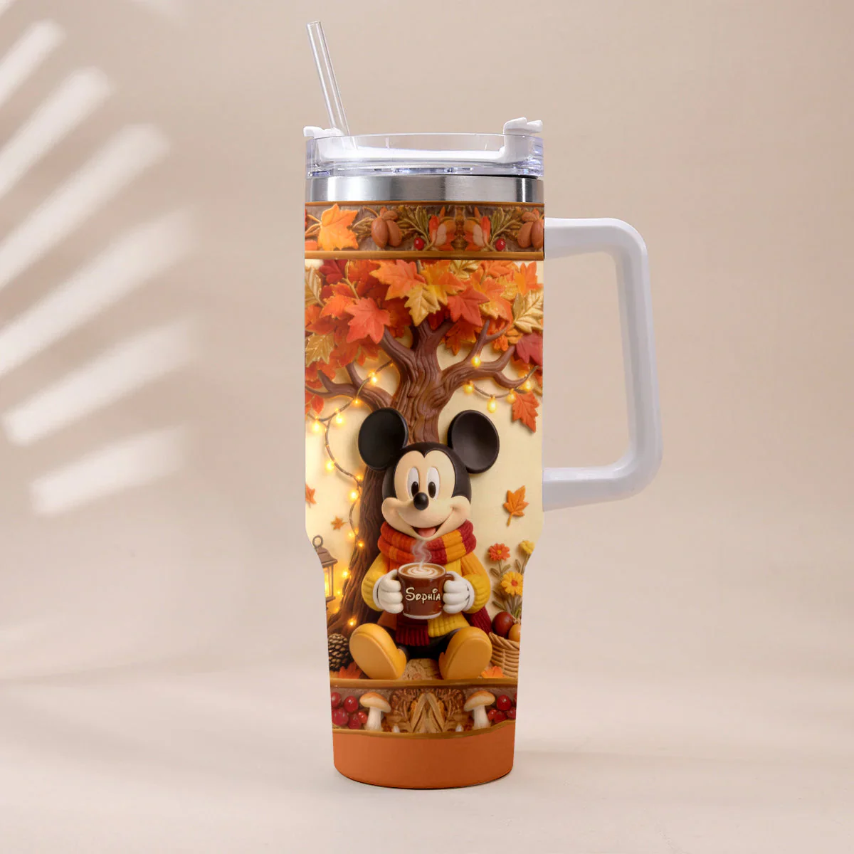 MkMo The Most Beautiful Time Of The Year With Magic Mouse - Fall Vibes - Personalized Tumbler - Image 4
