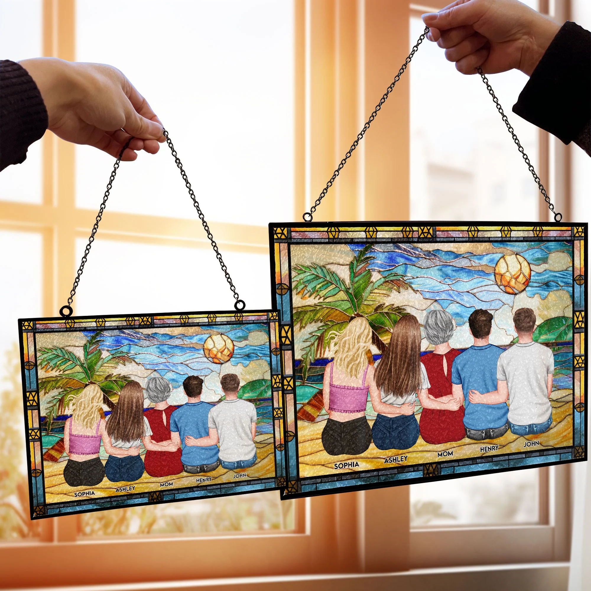 Mom And Her Children - Personalized Window Hanging Window Hanging Suncatcher Ornament  - Gift For Mom, Grandma, Mother's Day | GR24 NA94 - Image 2