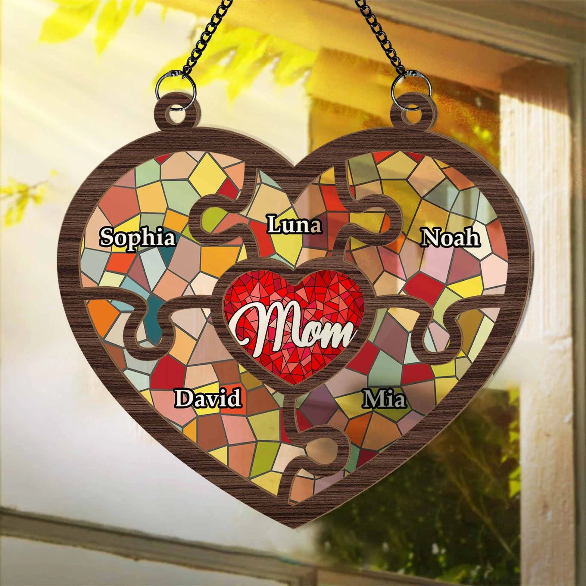 Mom Hold Us All - Personalized Window Hanging Window Hanging Suncatcher Ornament - Gift For Mom, Grandma, Mothers Day NA94 - Image 3