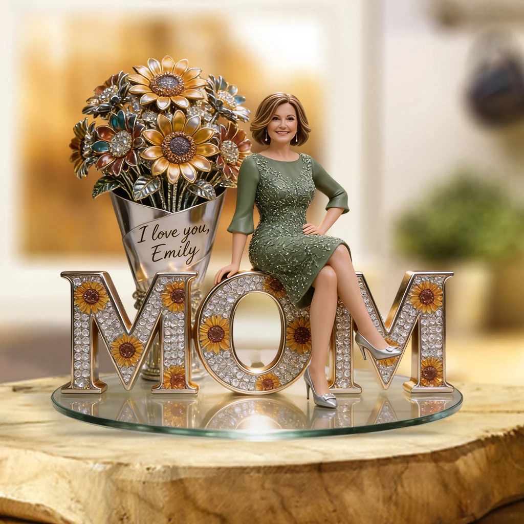 Mom I Love You With Flower - Personalized Shape Acrylic Plaque - Gift For Mom, Grandma - Image 3