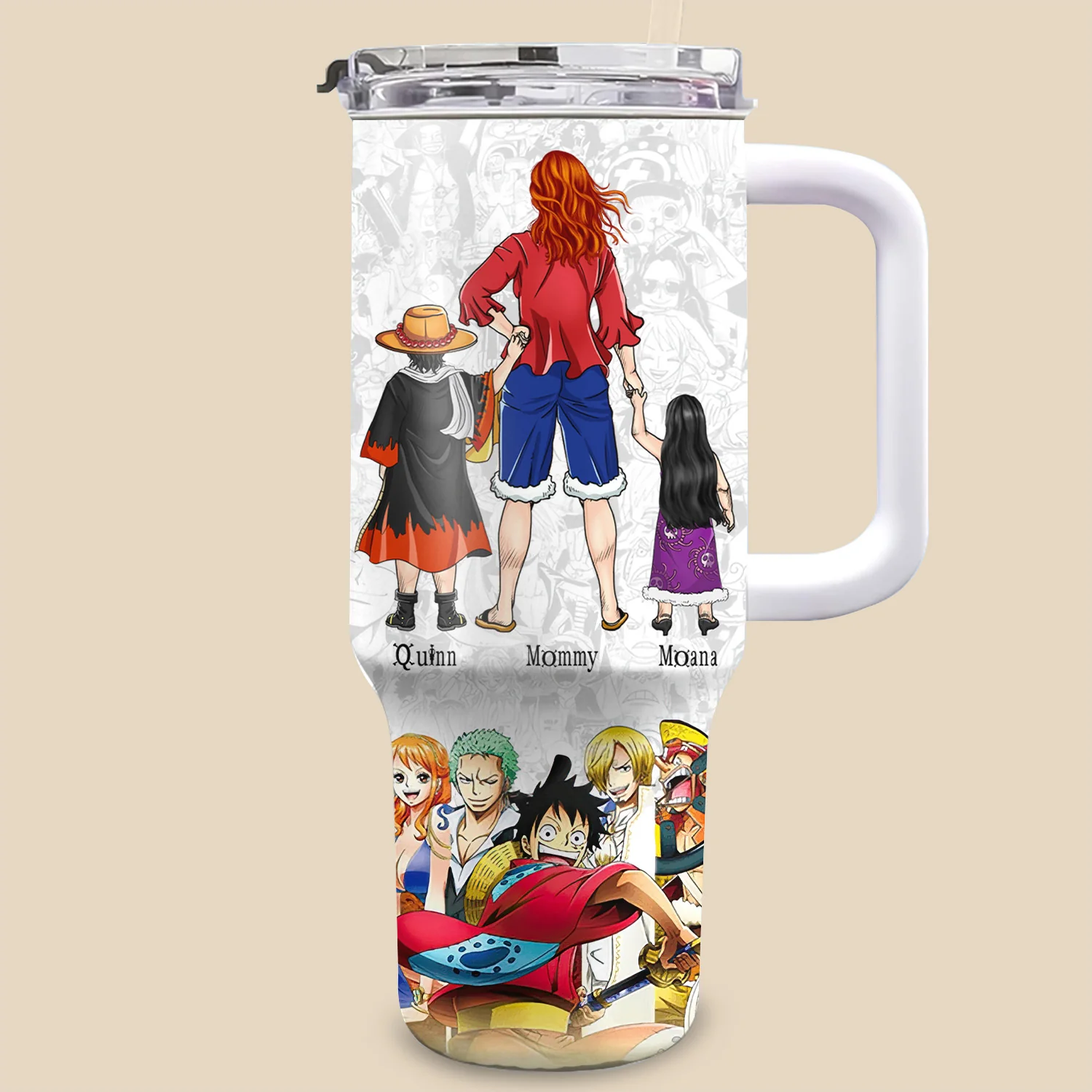 Mom King Of The Pirates And Our Super Hero - Personalized 40oz Tumbler Cup With Straw - Gift For Mom, Mother's Day | CL11.ver2 NA94 - Image 4