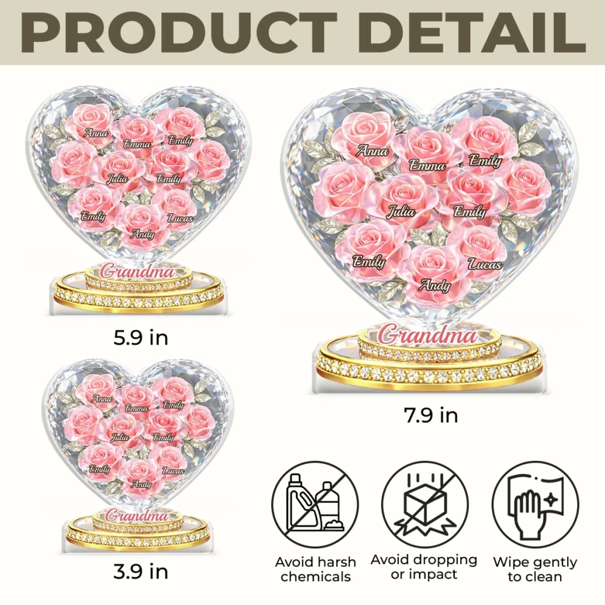Mom Love Never Ends - Personalized Shape Acrylic Plaque - Gift For Mom, Grandma HN02 - Image 5