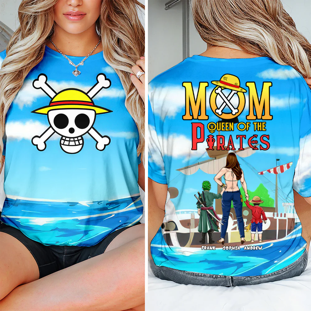 Mom Pirate Kings Of The Ocean - Personalized 3D Tshirt - Gift For Mom , Grandma, Mother's Day | CL11 NA94