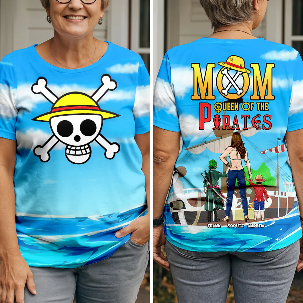 Mom Pirate Kings Of The Ocean - Personalized 3D Tshirt - Gift For Mom , Grandma, Mother's Day | CL11 NA94 - Image 4