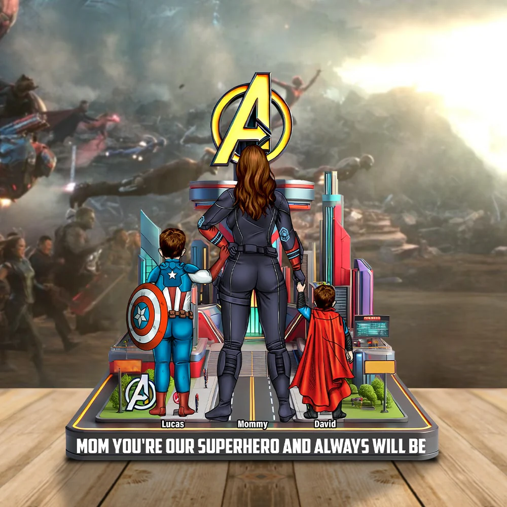 Mom You're Our Superhero - Personalized Shaped Acrylic Plaque - Gift For Mom - Image 2