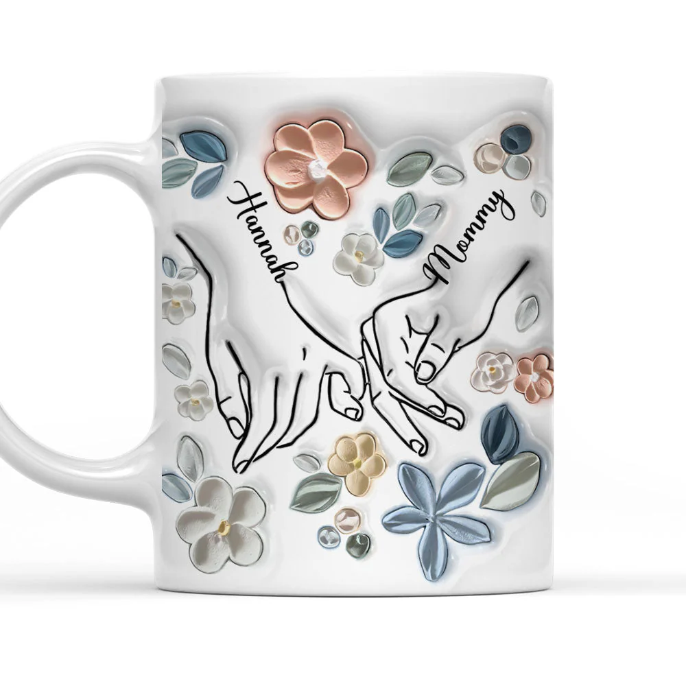Mommy & Daughter  - Personalized 3D Inflated Effect Ceramic Mug - Gift For Daughter From Mom, Grandma, Mother's Day | NA94