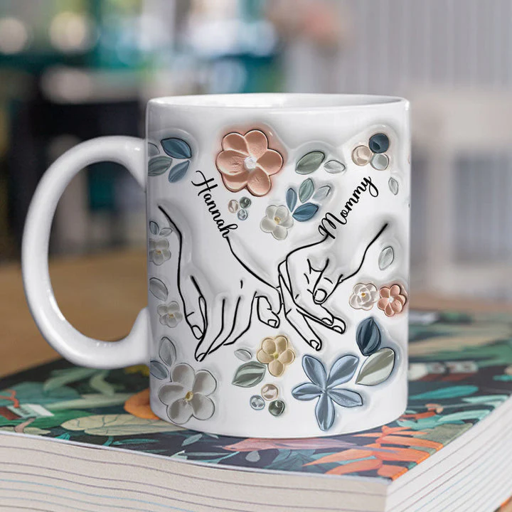 Mommy & Daughter  - Personalized 3D Inflated Effect Ceramic Mug - Gift For Daughter From Mom, Grandma, Mother's Day | NA94 - Image 2