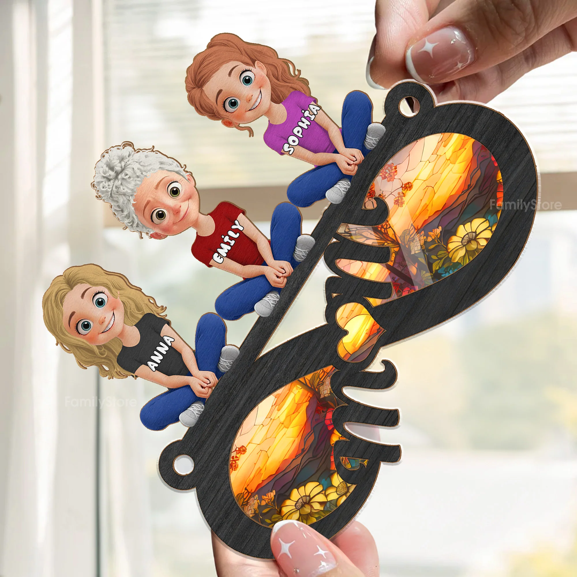 Mommy’s Love, Infinite As This Bond - Personalized Window Hanging Window Hanging Suncatcher Ornament - Gift For Mom, Grandma, Mother's Day | GR25 NA94 - Image 2