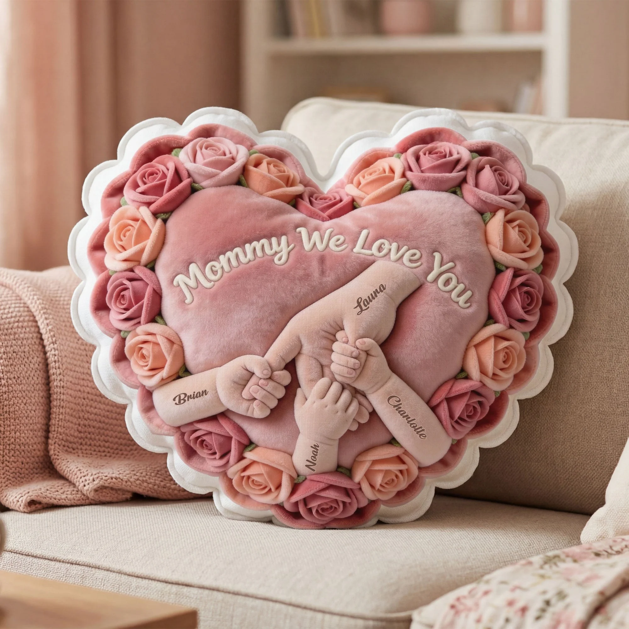 Mommy We Love You - Personalized Custom Shaped Pillow - Gift For Mom, Grandma