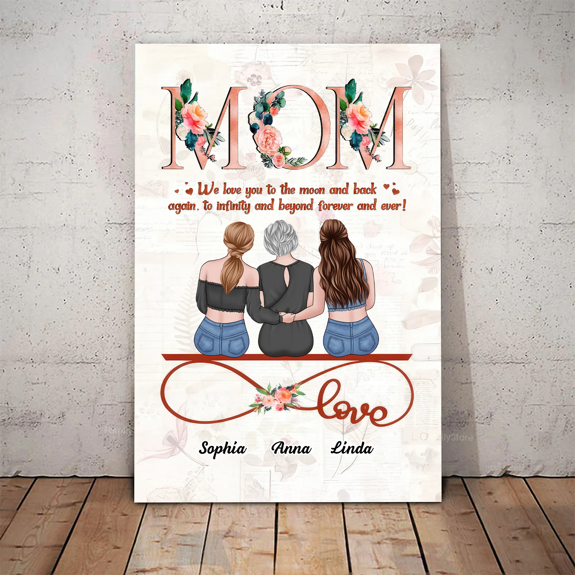 Mommy You Always In Our Heart, We Love You - Personalized Canvas Poster - Gift For Mom, Mother's Day | GR24 NA94 - Image 2