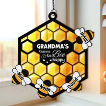 Mommy's Reasons To Bee Happy - Personalized Window Hanging Window Hanging Suncatcher Ornament - Gift For Mom, Grandma, Mothers Day NA94 - Image 4