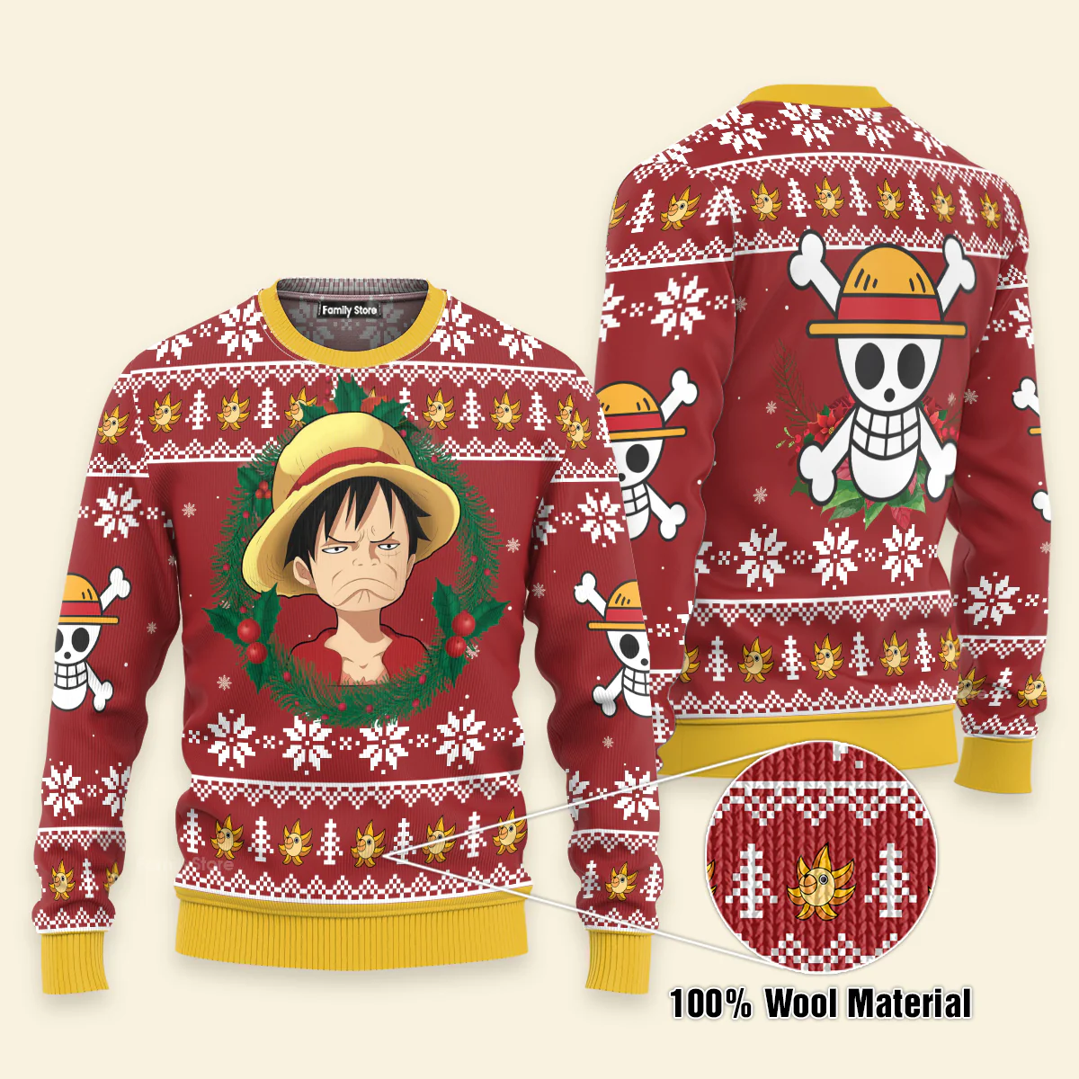 Monkey D. Luffy Xmas - Christmas Gift For Fans - Ugly Sweatshirt - Image 3