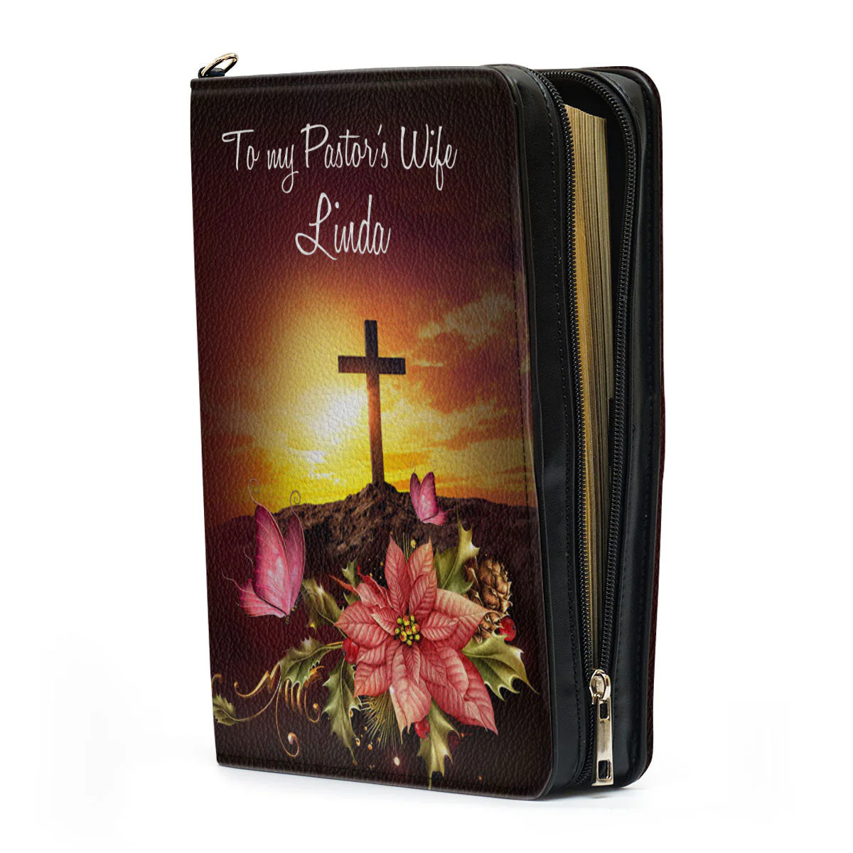 More Than Just The Pastor's Wife Flower And Cross - Scripture Gifts For Women Of God - Personalized Bible Covers - AT4082427 - Image 4