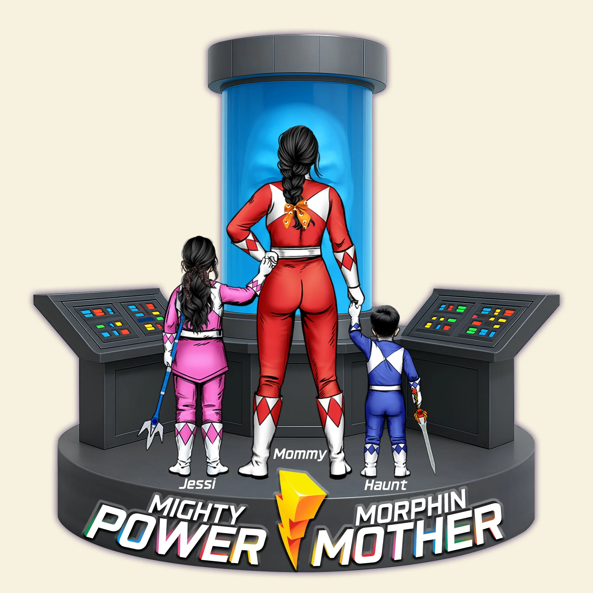 Morphin Mother Mighty Power - Personalized Shaped Acrylic Plaque - Gift For Mom - Image 4