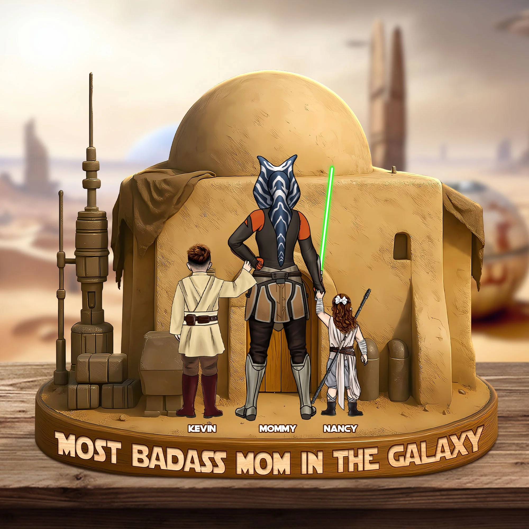 Most Badass Mom In The Galaxy - Personalized Shape Acrylic Plaque - Gift For Mom - Image 2