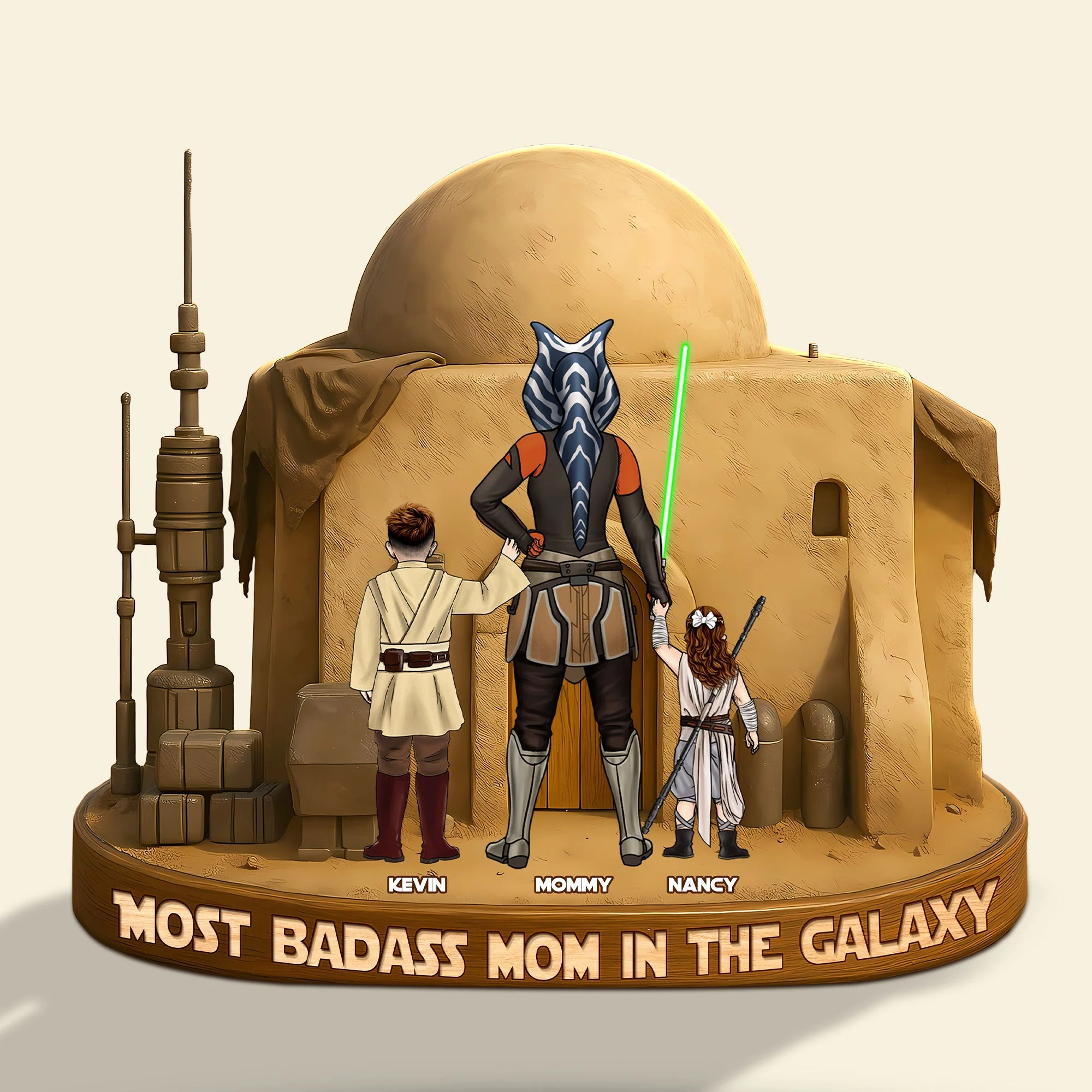 Most Badass Mom In The Galaxy - Personalized Shape Acrylic Plaque - Gift For Mom - Image 3
