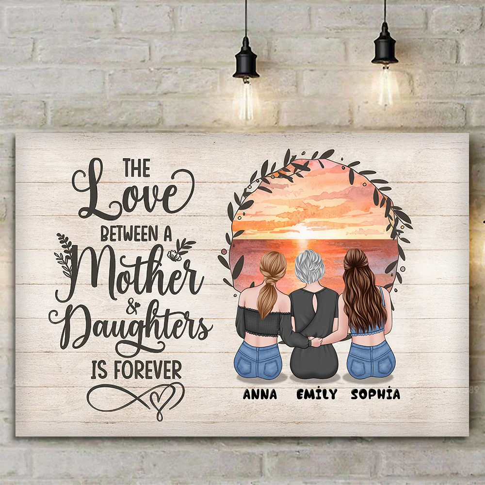 Mother And Children Forever Link Together - Personalized Canvas Poster - Gift For Mom,Grandma, Mother's Day | GR24 NA94 - Image 2