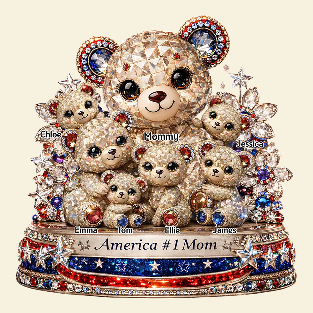 Mother Bear Celebrate America 250th Anniversary - Personalized Acrylic Plaque - Gifts For Mothers VD01 - Image 3