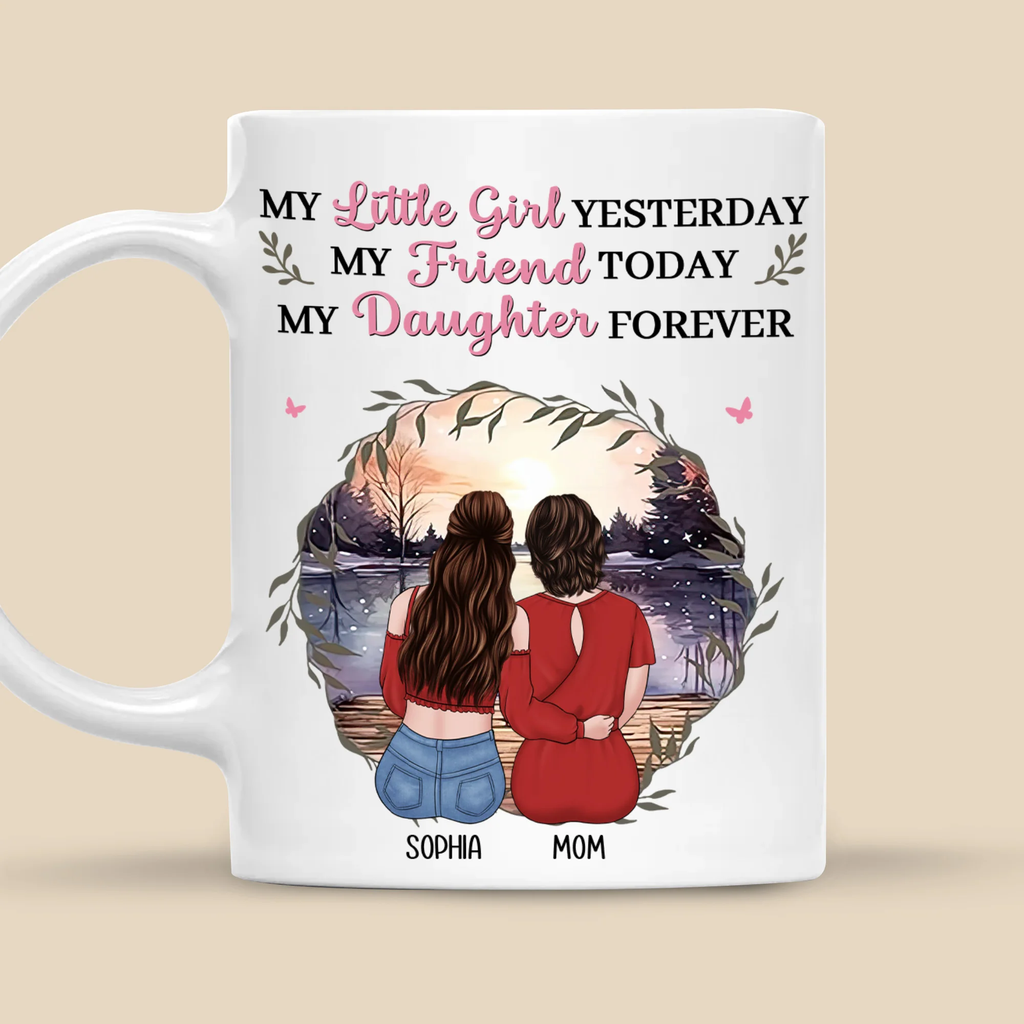 Mother & Daughter My Friend Today My Daughter Forever - Personalized Ceramic Mug - Gift For Mom, Grandma, Mother's Day | GR24 NA94 - Image 5
