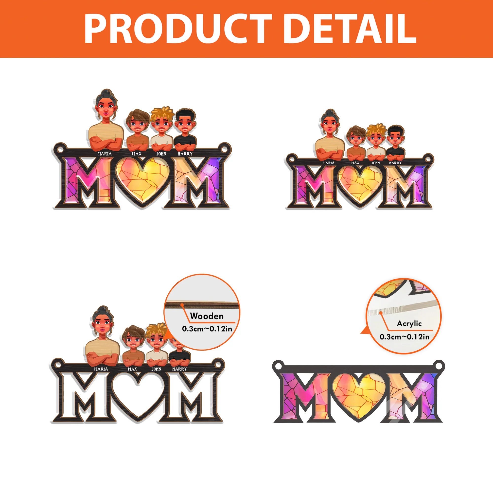 Mother We Love You - Personalized Window Hanging Window Hanging Suncatcher Ornament - Gift For Mom, Grandma, Mother's Day - CL50 NA94 - Image 4